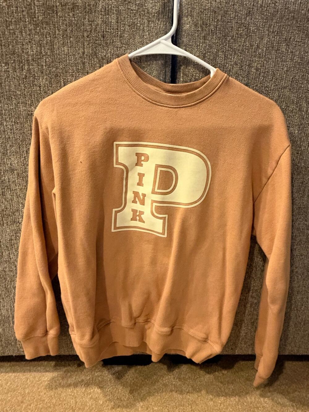 Victoria’s Secret PINK Tan Logo Sweater Size XS